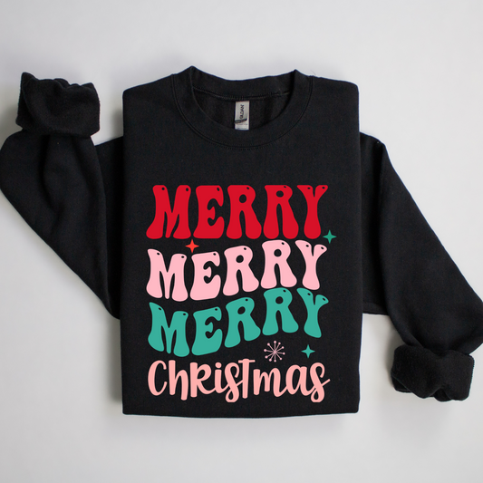 Groovy Merry Christmas Crewneck Sweatshirt